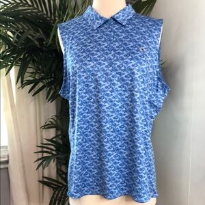 Vineyard vines Blue Patterned Sleeveless Polo Shirt XL